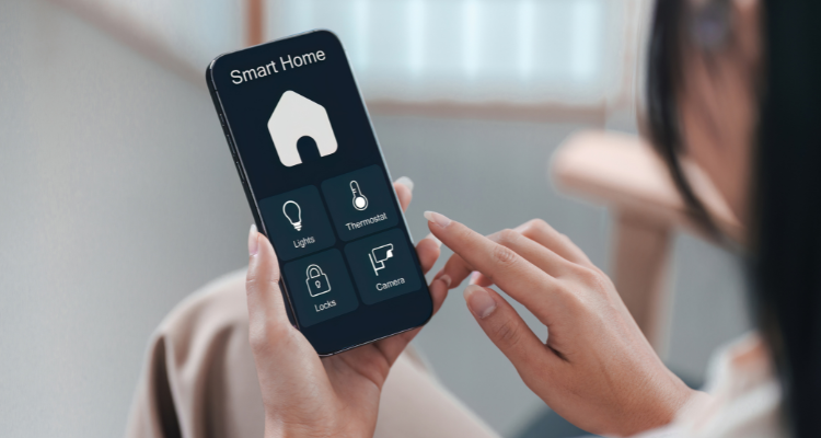 smart phone controlling smart home tech